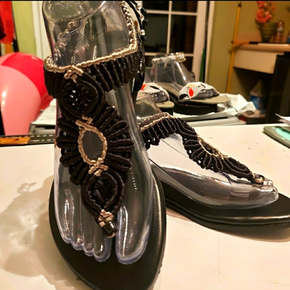 Black & Silver touch Handmade Sandals - Exclusive!!